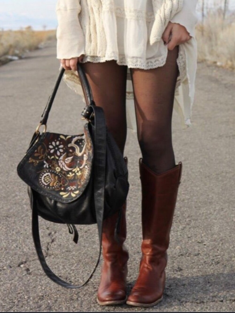 FRYE Resoled Tall Riding Boots Cognac Patina Slouchy Broken In Leather Boho 7.5
